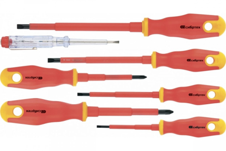 Набор диэлектрических отверток до 1000В СИБРТЕХ 7шт 12936